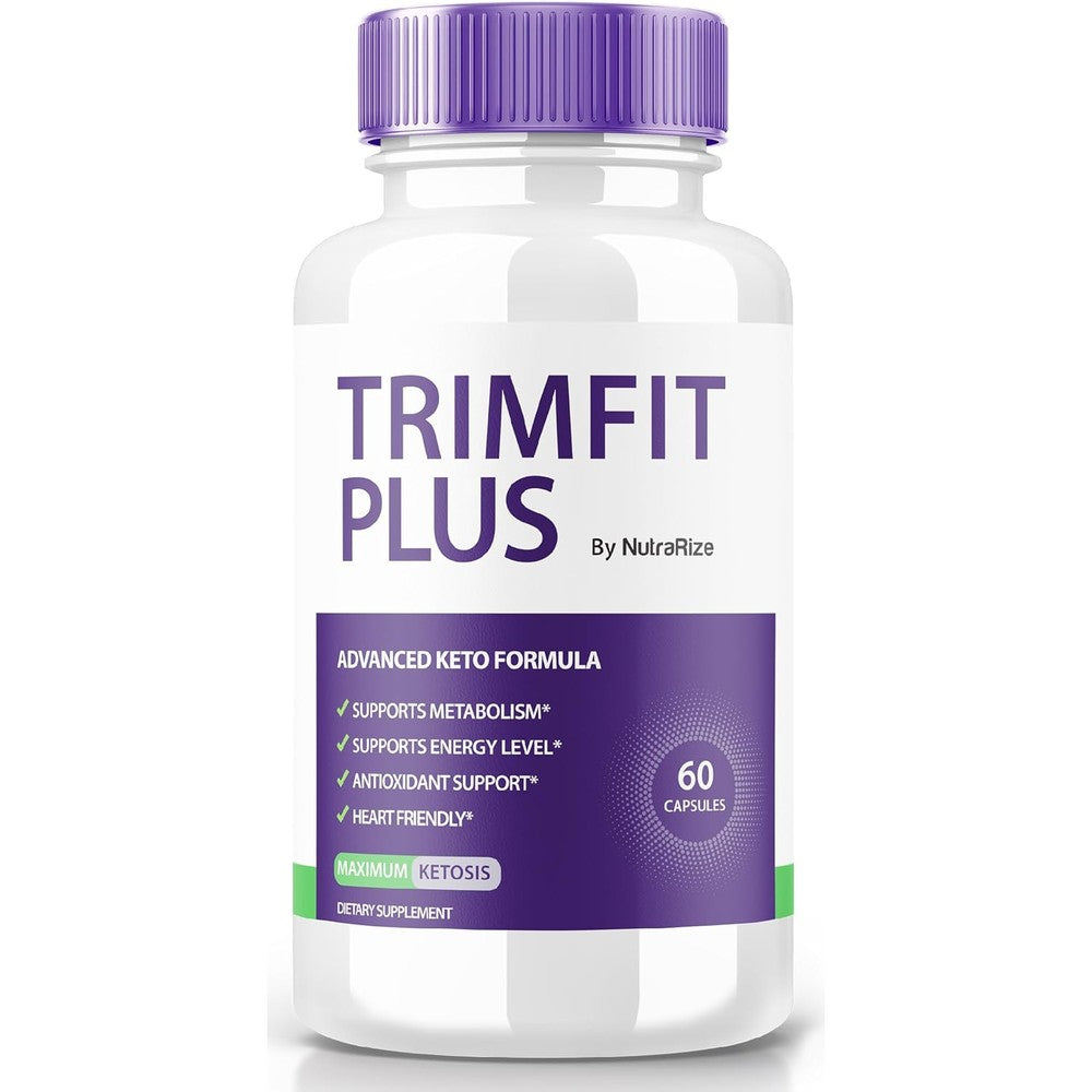 NutraRize TrimFit Keto Plus advanced formula capsules front view for daily metabolism support.
