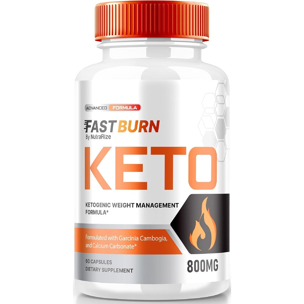 NutraRize Fast Burn Keto Vitamins 60 Capsules front view bottle showing the weight management formula.