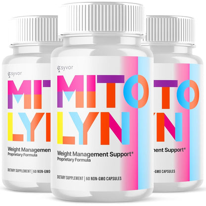 Boyd Labs Syvor Mitolyn Lyn Keto Vitamin Supplement front view of three pack bottles for premium metabolic support.