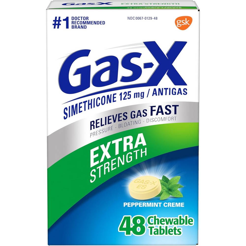 Gas-X Extra Strength Chewable Gas Relief Tablets front view packaging