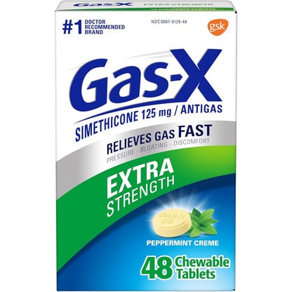 Gas-X Extra Strength Chewable Gas Relief Tablets front view packaging
