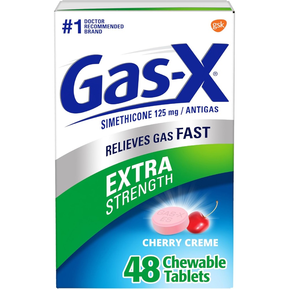 Gas-X Extra Strength Chewable Gas Relief Tablets front view pack for bloating relief