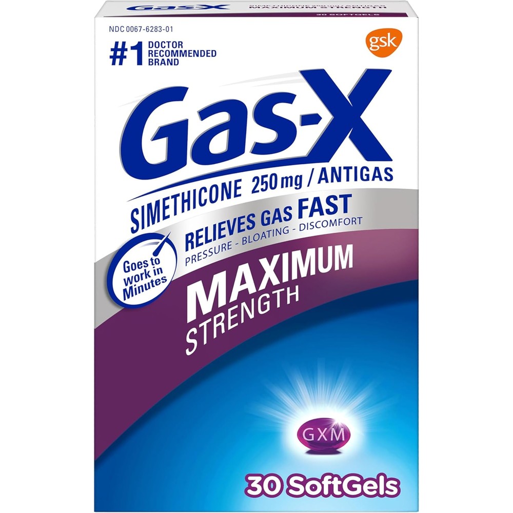 Gas-X Maximum Strength Gas Relief Softgels front view packaging