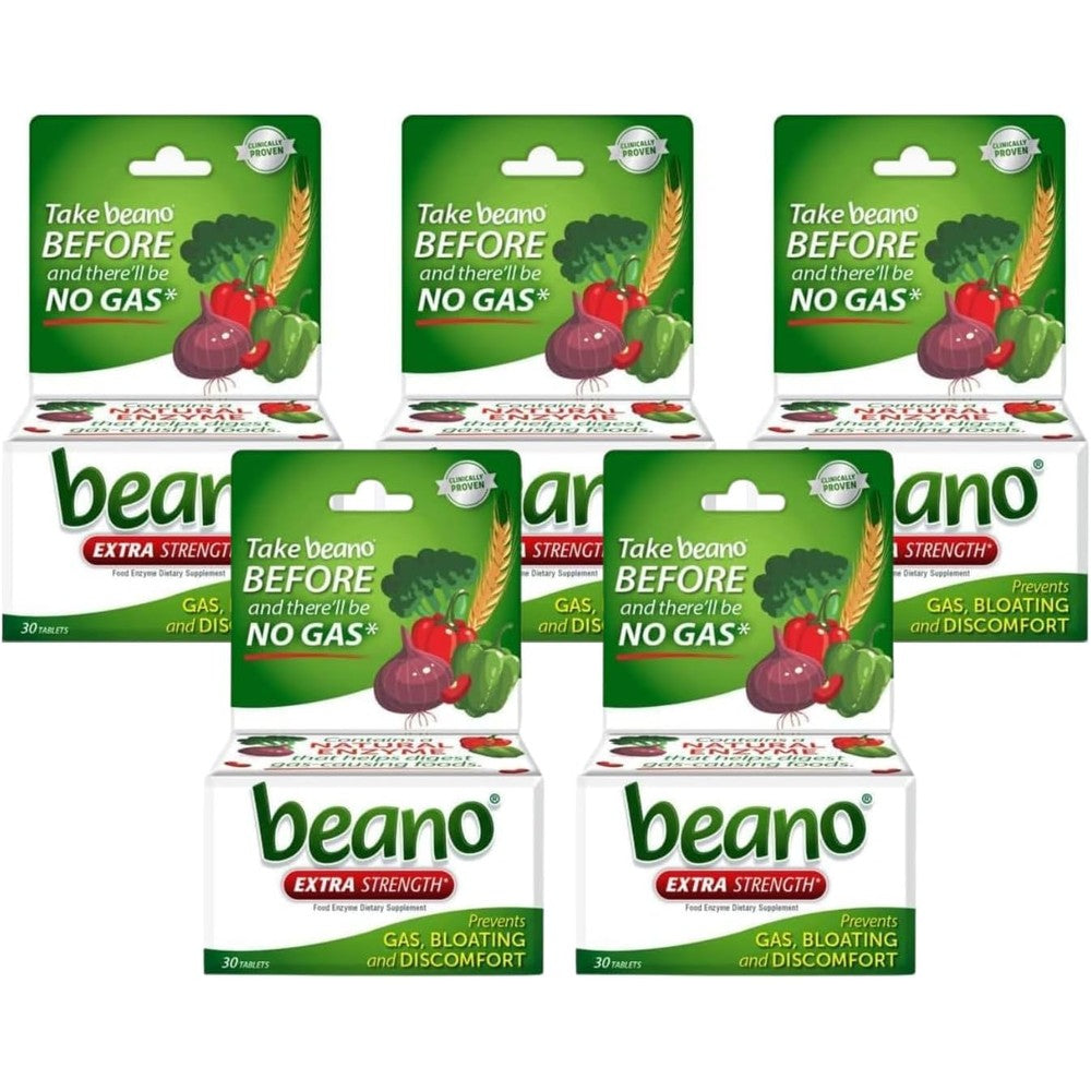 Beano Extra Strength Gas Prevention digestive enzyme supplement pack front view