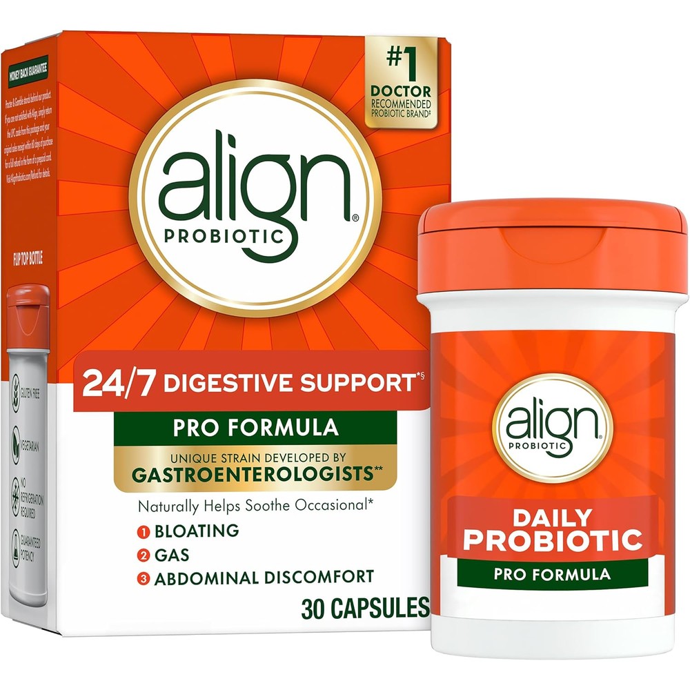 Align Probiotic Pro Formula 30 capsules front view for daily digestive support.
