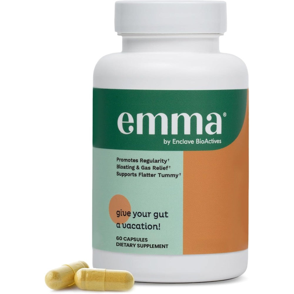 Emma Gut Health Doctors Endorsed Supplement front view bottle of 60 capsules