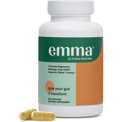 Emma Gut Health Doctors Endorsed Supplement front view bottle of 60 capsules