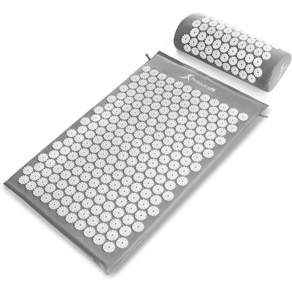 ProsourceFit Acupressure Mat and Pillow Set front view for therapeutic back relief.