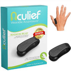 Aculief wearable acupressure hand clip front view natural tension relief tool