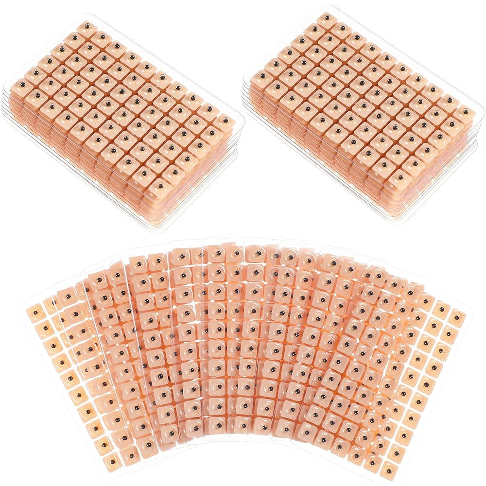 Rosenice 600 Counts Acupuncture Vaccaria Ear Seeds front view of 10 sheets kit.