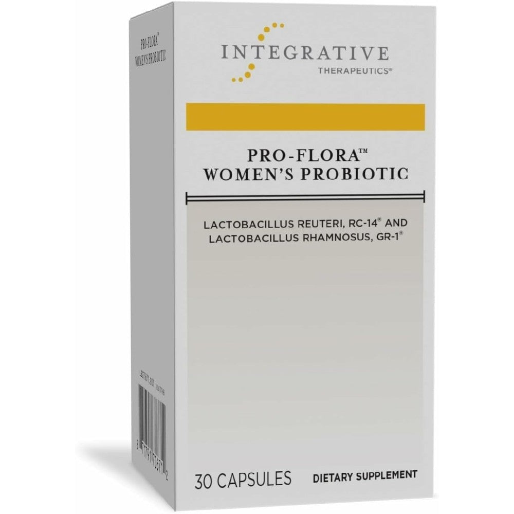 Integrative Therapeutics Pro-Flora Women's Probiotic 30 Capsules front view showcasing urogenital health benefits.