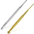 Nuanchu facial reflexology massage tool front view showing dual-headed metal probes.