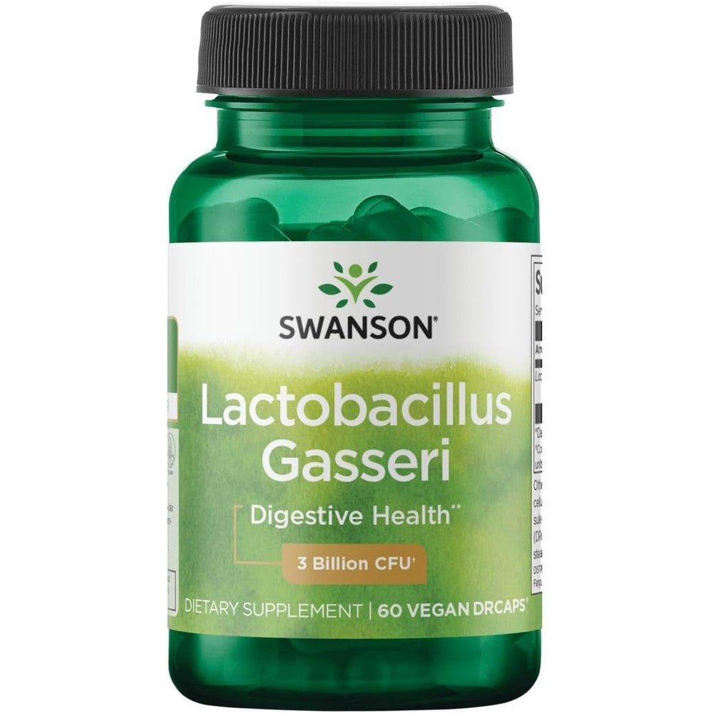 Swanson Lactobacillus Gasseri probiotic supplement 60 capsules front view showing packaging label