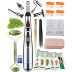 Extguds Acupuncture Super Set front view showing electronic pen and jade tools