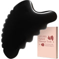 Tophld Natural Bian Stone Gua Sha facial tool front view showing wave edge and comb