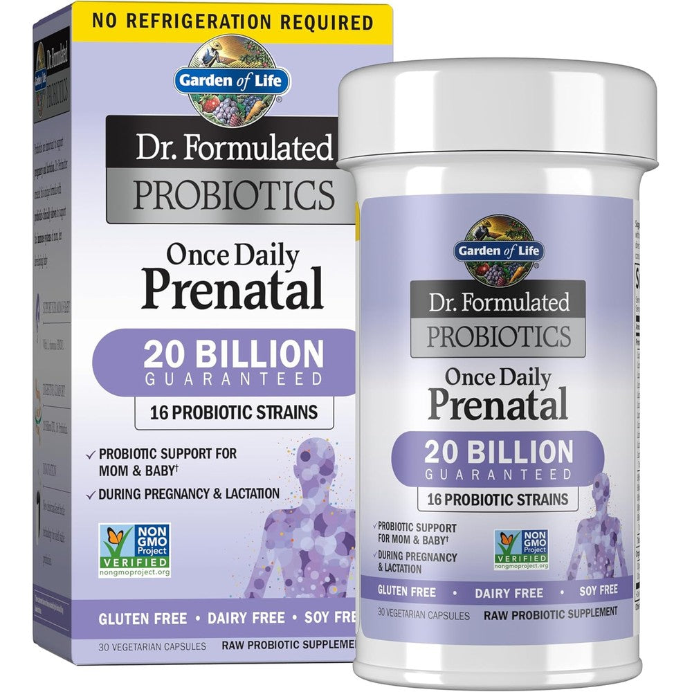 Garden of Life Dr Formulated Prenatal Probiotic 30 caps 20 Billion CFU 16 strains shelf-stable