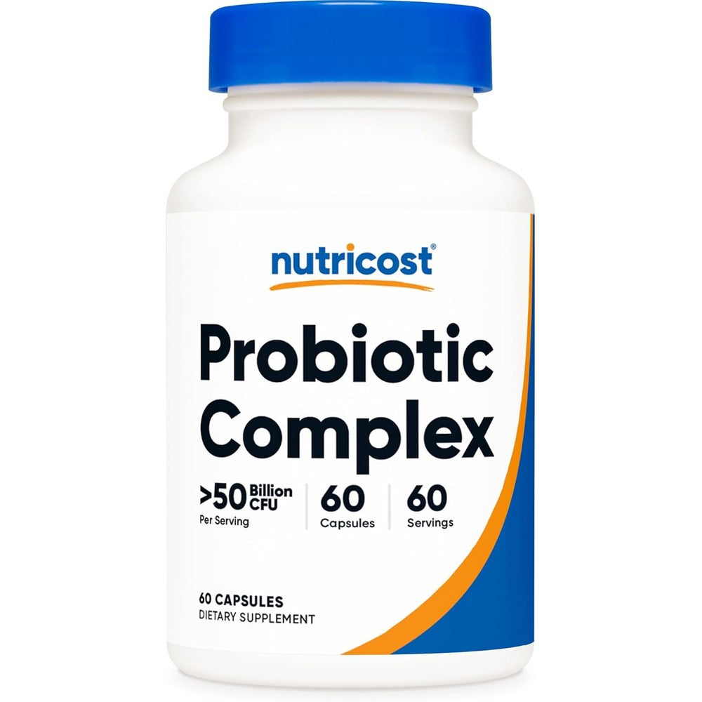 Nutricost Probiotic Complex 50 Billion CFU bottle front view for premium gut health