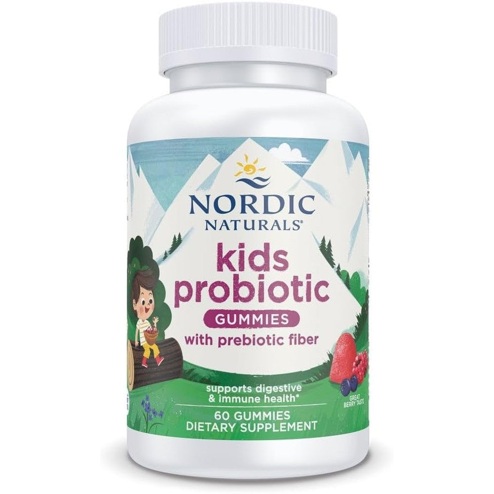 Nordic Naturals Kids Nordic Flora Probiotic Gummies front bottle view for children's gut health