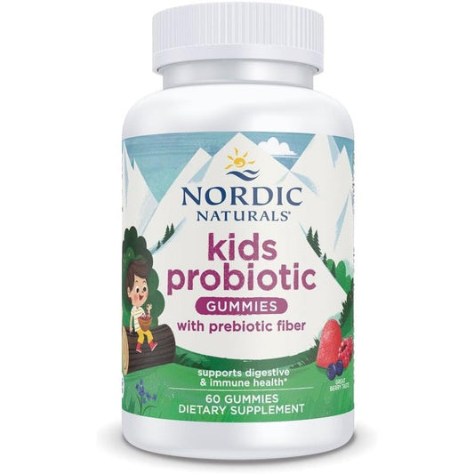 Nordic Naturals Kids Nordic Flora Probiotic Gummies front bottle view for children's gut health