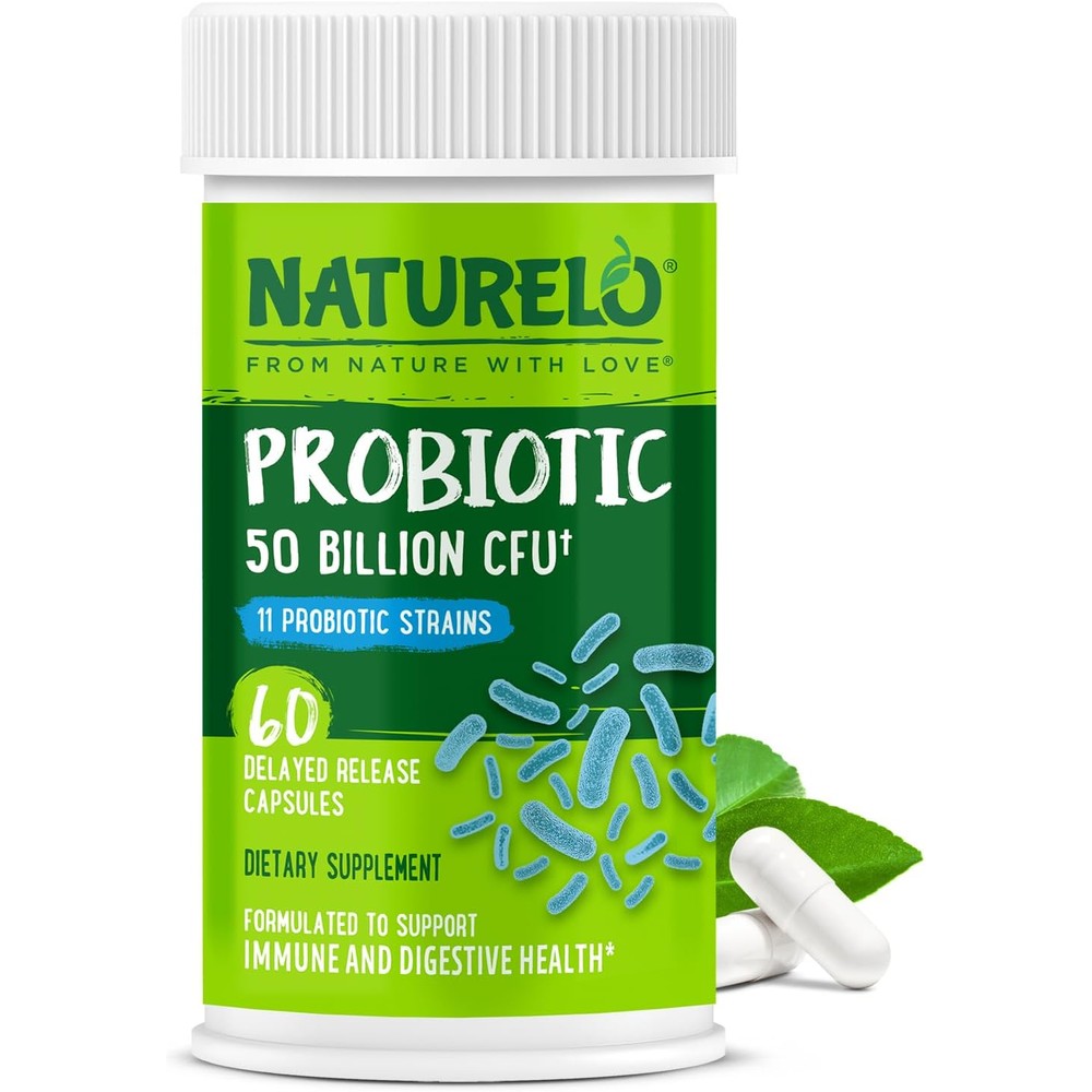 Naturelo probiotic supplement bottle front view