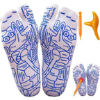 Generic reflexology socks front view with tools