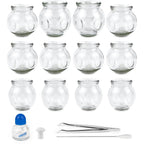 Tenchi glass fire cupping therapy set front view showcasing all 12 pieces