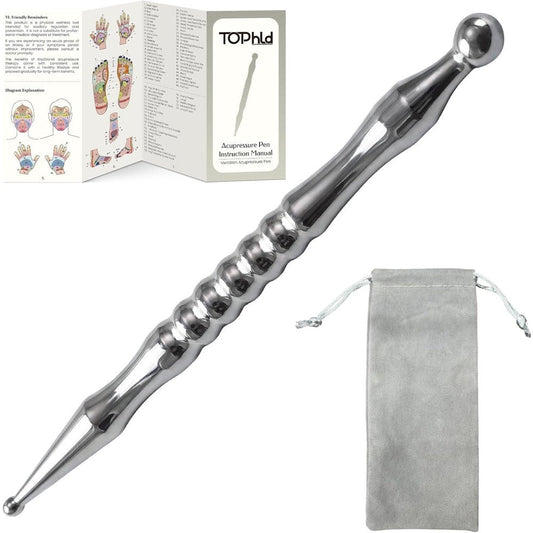 Nuanchu 3 Piece Facial Reflexology Massage Tool Set front view stainless steel probes