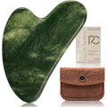 Rena Chris natural jade stone facial massage tool front view.