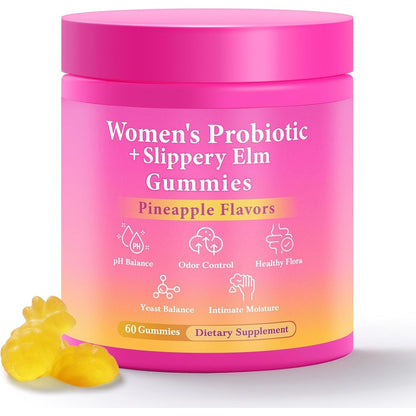 Burminy Her Juicy Feminine Probiotics 60 Pineapple Gummies front view bottle for women pH balance