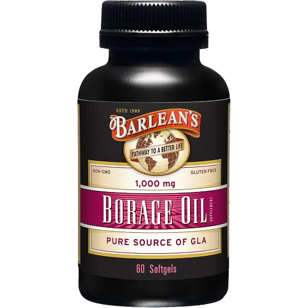 Barlean's Borage Oil 1000mg front view supplement bottle