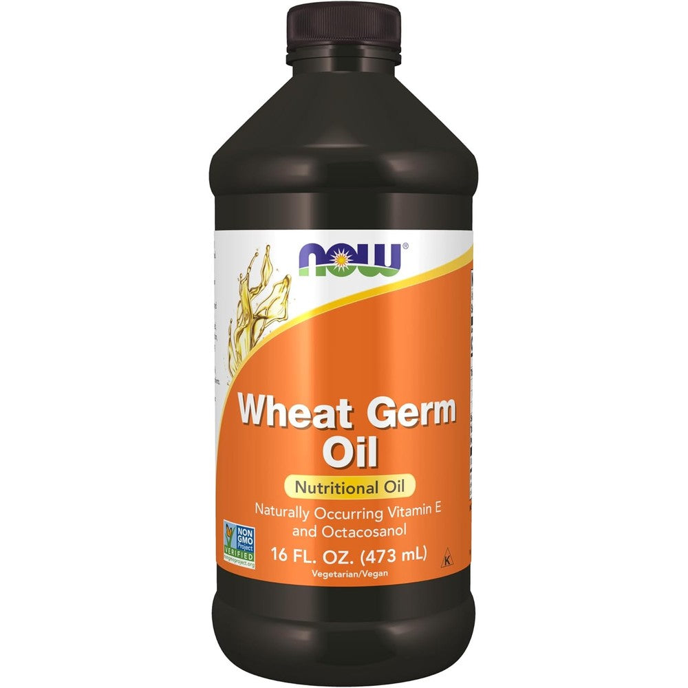 Now Foods Wheat Germ Nutritional Oil front view bottle