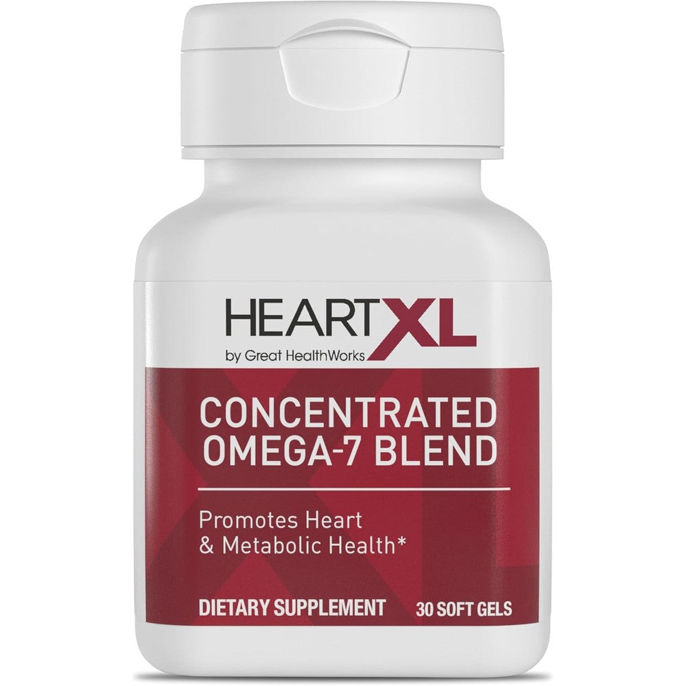 OmegaXL HeartXL Omega-7 Blend 30 Softgels front view bottle