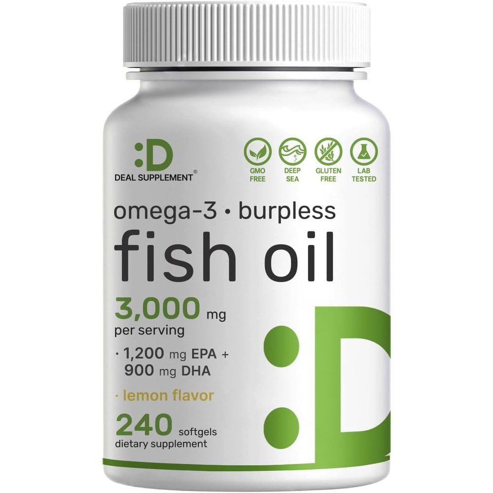 Deal Supplement Omega 3 Fish Oil front view bottle