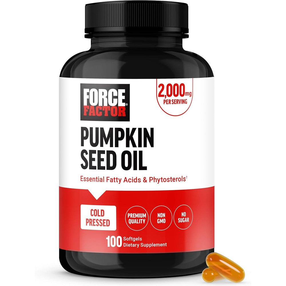 Force Factor Pumpkin Seed Oil capsules bottle front view