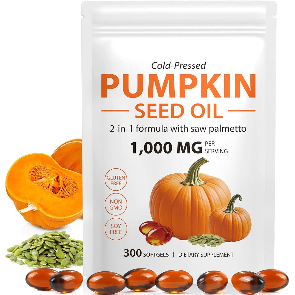 Onznoz Pumpkin Seed Oil with Saw Palmetto softgel supplement pouch front view