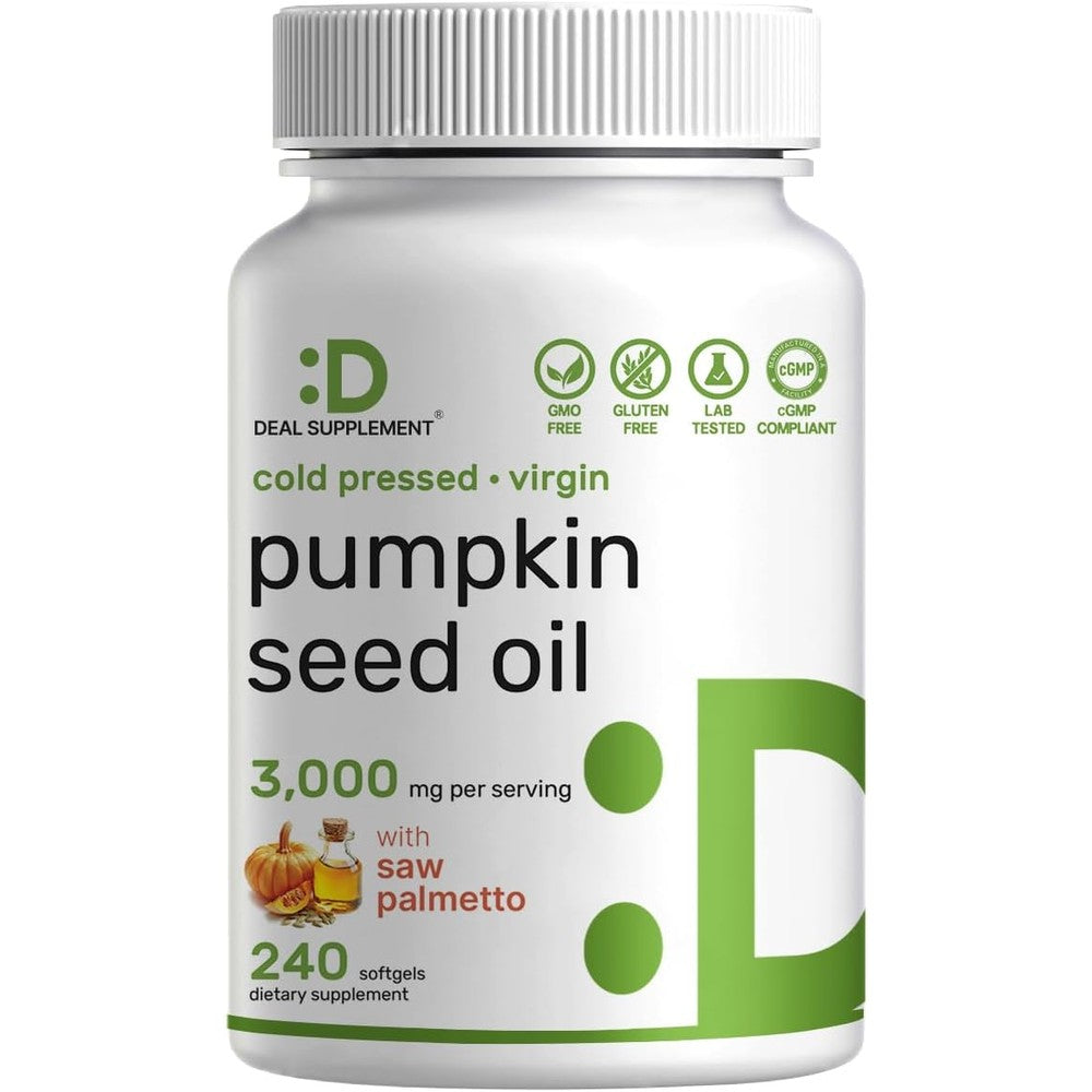 Deal Supplement pumpkin seed oil softgels bottle front view