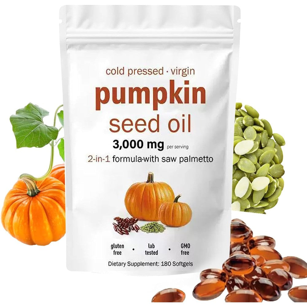 Nature Aurora Pumpkin Seed Oil with Saw Palmetto front view bottle