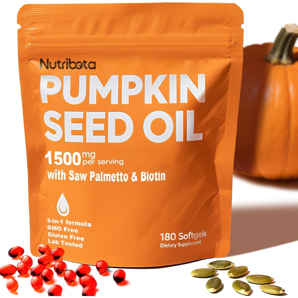 VivoNu Nutribota pumpkin seed oil softgels front view bottle