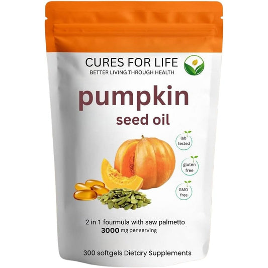 Cures For Life Pumpkin Seed Oil Saw Palmetto front view