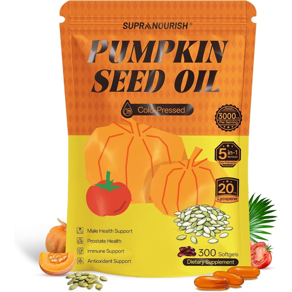 Supranourish pumpkin seed oil complex front view bottle