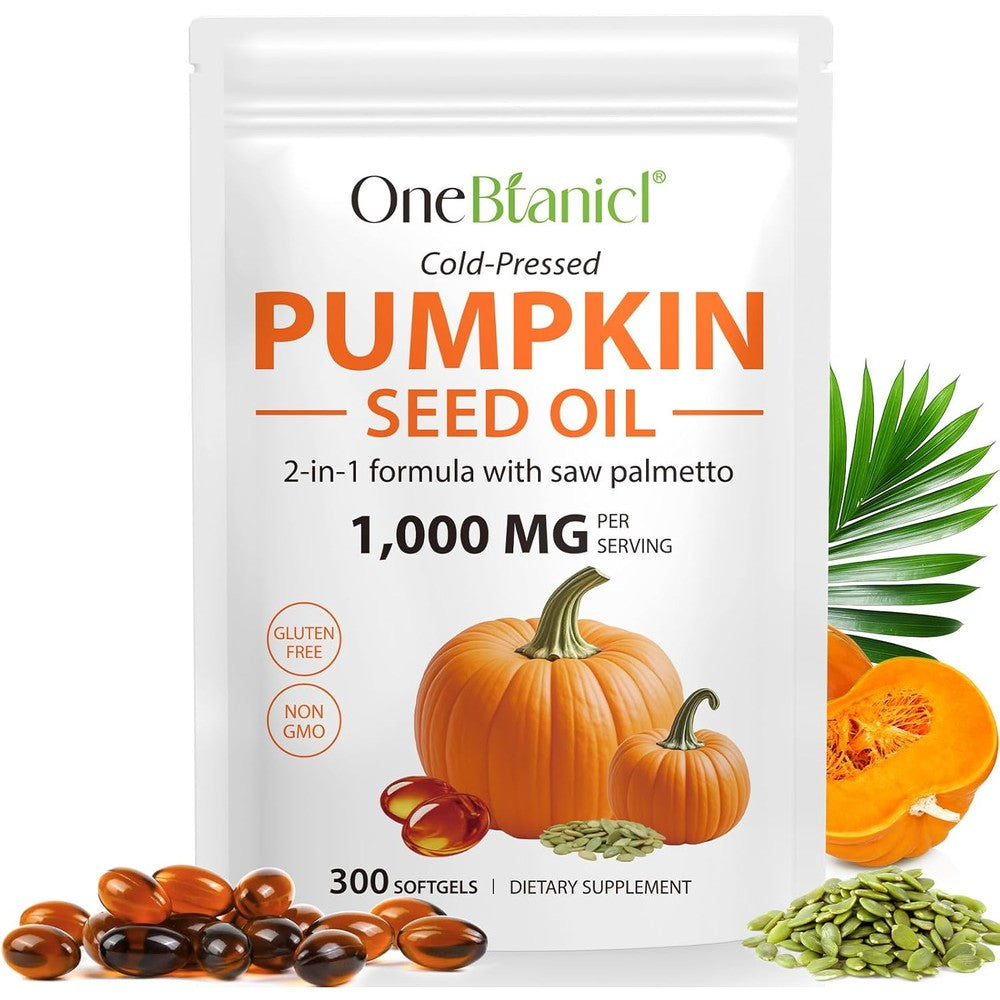 Akeeronn Pumpkin Seed Oil With Saw Palmetto front pouch view