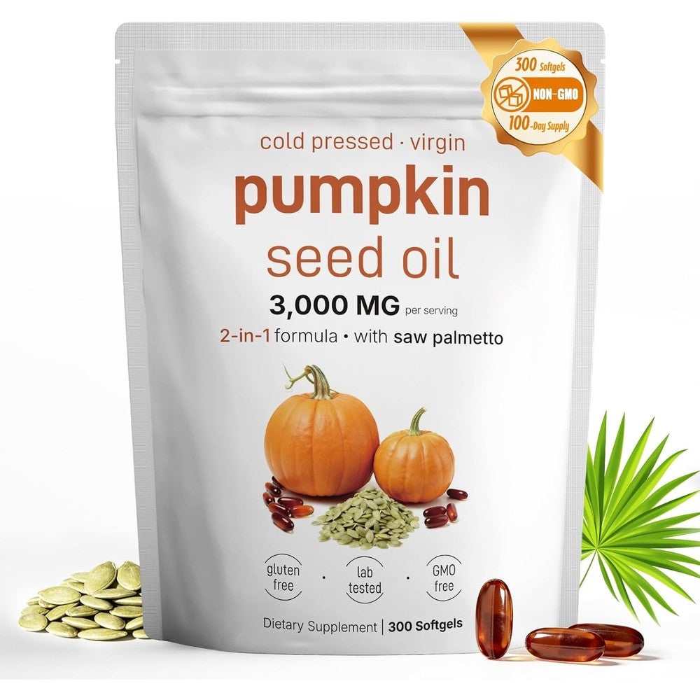 Fenolutra Pumpkin Seed Oil With Saw Palmetto front view bottle and packaging