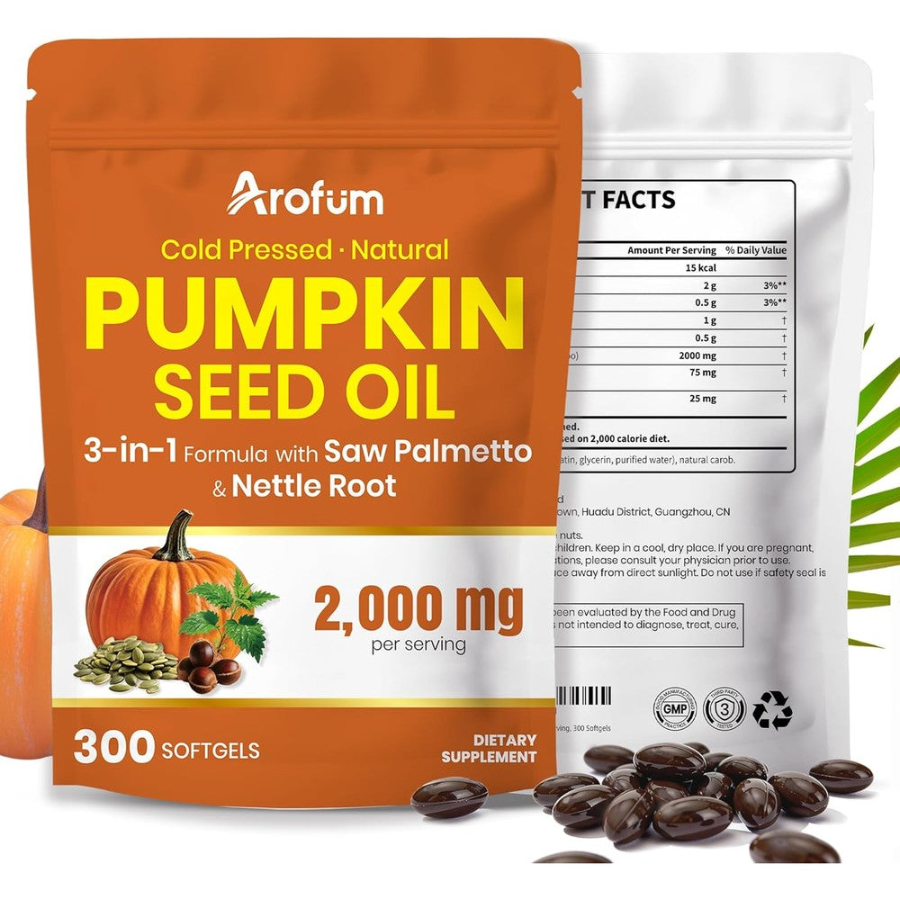 Arofum Pumpkin Seed Oil With Saw Palmetto And Nettle Root Front View