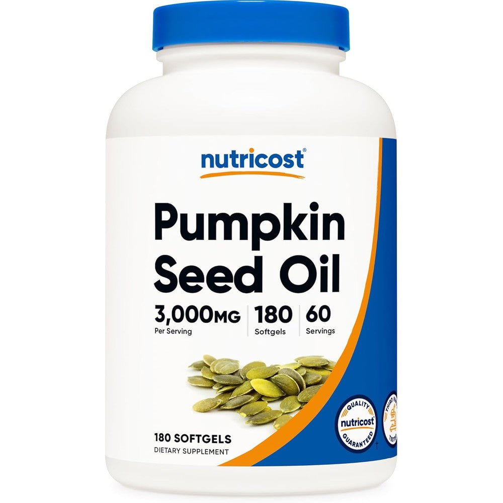Nutricost Pumpkin Seed Oil 3000mg bottle front view