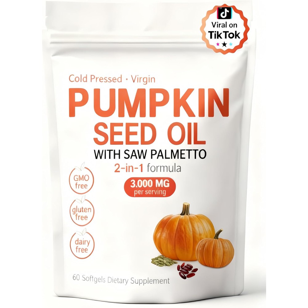 BEWORD Eoqifjm Kitabio Mini Pumpkin Seed Oil With Saw Palmetto front view packaging