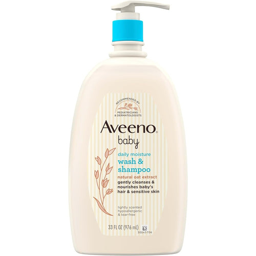 Aveeno Baby Daily Moisture Body Wash and Shampoo oat extract 33 fl oz sensitive skin