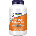 Now Foods Acetyl L Carnitine 500 mg front view nutritional supplement bottle