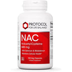 Protocol For Life Balance NAC 600 mg vegetarian capsules bottle front view