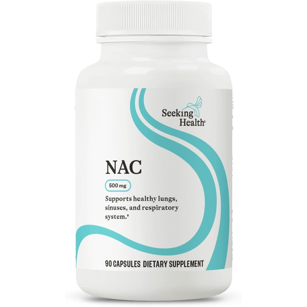 Seeking Health NAC 500 mg 90 capsules front view for liver detox.