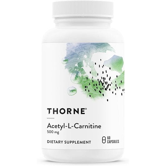 Thorne Acetyl-L-Carnitine 500 mg 60 capsules front view for cognitive support